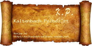 Kaltenbach Pelbárt névjegykártya